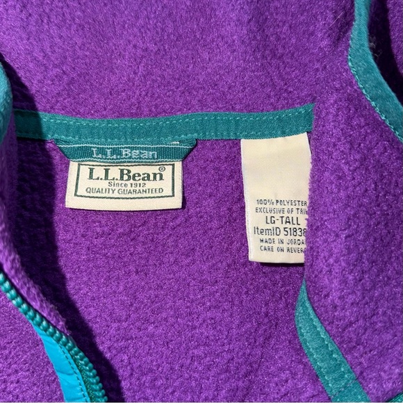 Vintage L.L. Bean Men’s Color-block 1/4 Zip Fleece Pullover with Pockets - Picture 6 of 6